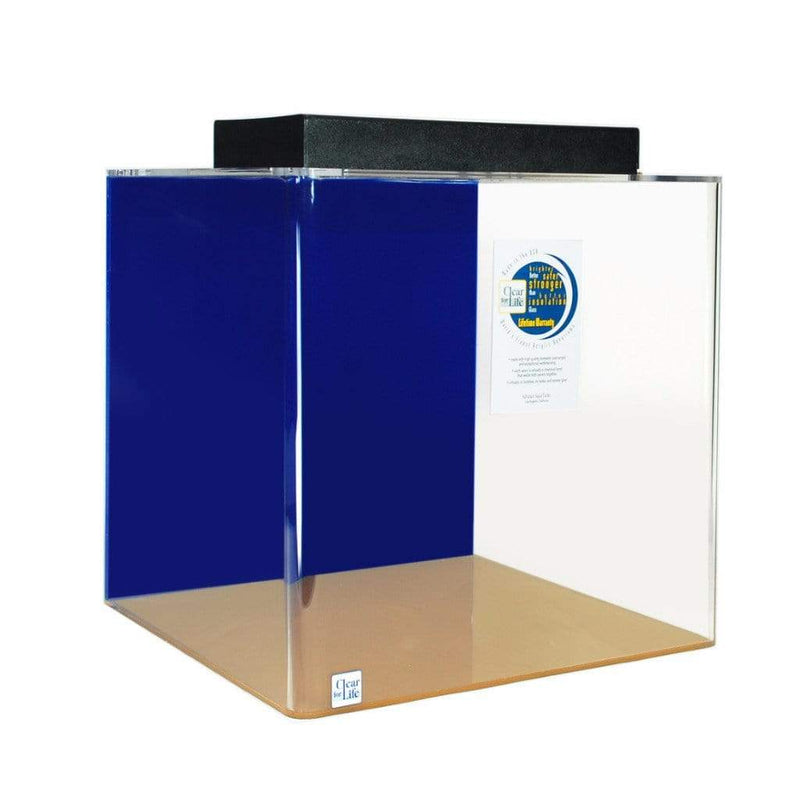 Clear for Life 60 Gallon Cube UniQuarium 3-in-1 Fresh or Saltwater Acrylic Aquarium Sapphire Blue
