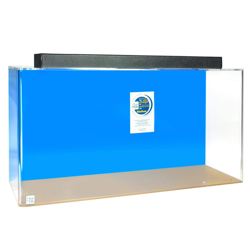 Clear for Life Rectangle 50 Gallon Acrylic Aquarium  - Fresh or Saltwater 36"L x 15"W x 20"H / Light Blue