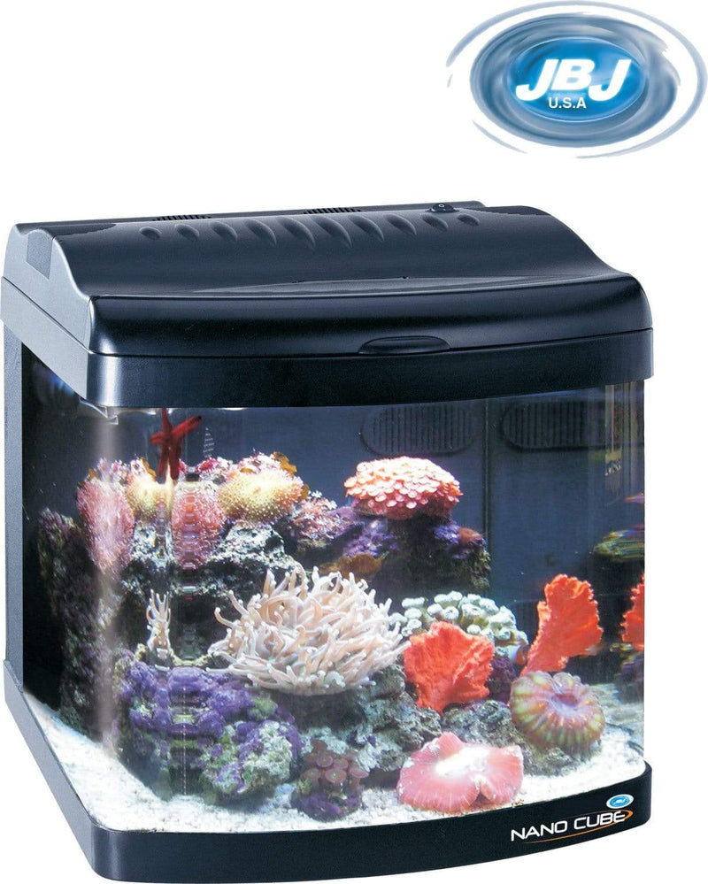 JBJ 6 Gallon Nano Cube - Fresh or Saltwater Glass Aquarium - LED and Filtration (MT-308L)